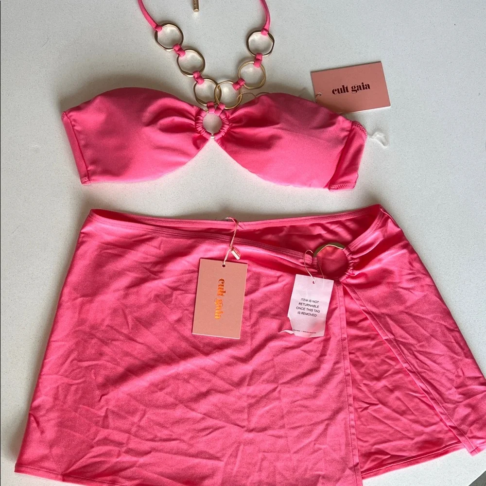 NWT Cult Gaia Pink Bikini Set - Picture 1 of 9